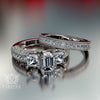 1.18ct Emerald Cut Gold Bridal Set - 03US10
